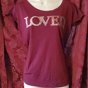 Ny&Co Burgundy LOVED tshirt Size M 5/25
